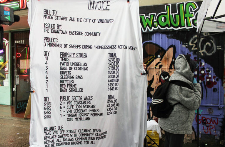 Street Sweeps Steal from Homeless People, Say Downtown Eastside Advocates